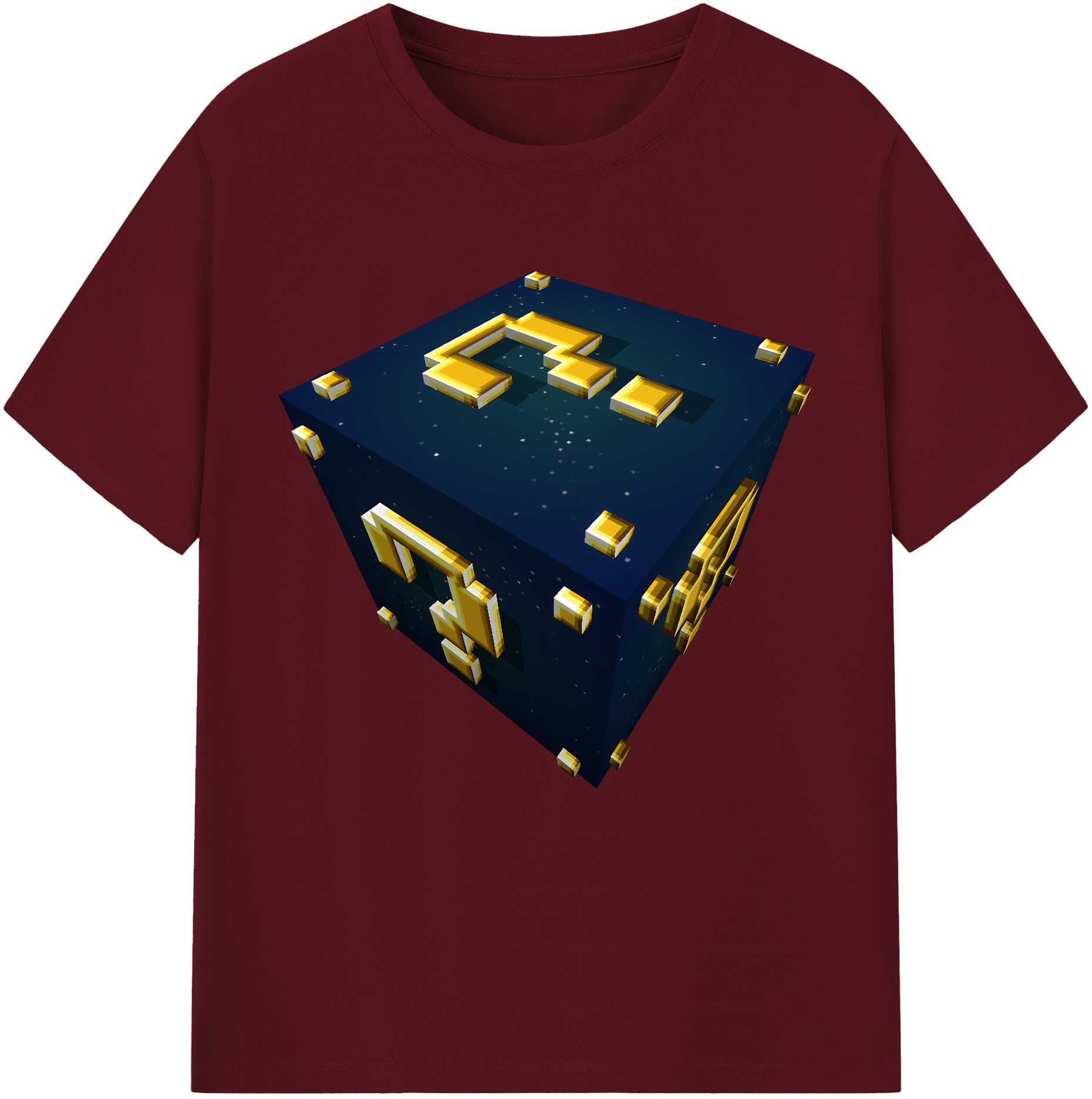 （画像用） マインクラフト ブロックの世界 Minecraft MC Block world 綿100％半袖Tシャツ（フロントプリント）